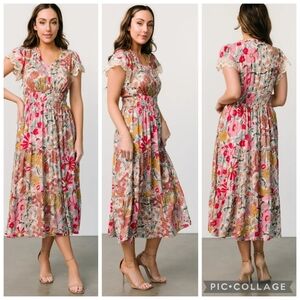 Baltic Born Aliyah Midi Dress Cream Multi Floral